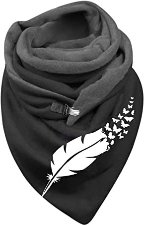 IQYU Tücher Staubmagnet Damen Winterschal Baumwolle Warmer Druck Warmer Knopf Weicher Wickelschal Schals Yak Schal (D, One Size)