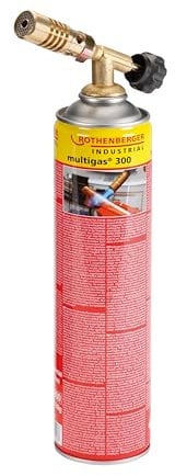 ROTHENBERGER Industrial Lötset inklusive 1 x Multigaskartusche 600 ml | Arbeitstemperatur 600°C | Arbeitszeit: ca. 2,5 h bei einer Gaskartusche | Weichlöten | Aufheizen, Auftauen & Schmelzen