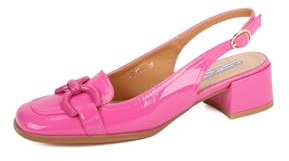 QUEEN HELENA Scarpe Basse Chiuse Ballerine Lucide Eleganti Donna ZM9618 (Fucsia, 40)