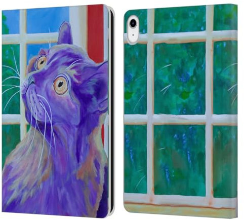 Head Case Designs Officially Licensed Jody Wright Just Outside The Window Dog And Cat Collection Leather Wallet Case Compatible With Apple iPad 10.9 2022/2025