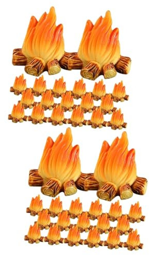 EXCEART 40 STK Feuerschmuck bastelmaterial bastel Materialien Campingmöbel Kuchenbehälter Weihnachtsbehälter Babypuppenspielzeug Zubehör für Camping-Mottopartys Mikrobrandmodell Halloween