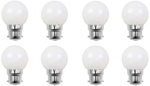 Aiwerttes LED-Leuchtmittel, B22-Bajonettsockel, 2 W (20 W), G45-LED-Golfball-Leuchtmittel, AC 220–240 V, 200 Lumen, nicht dimmbar, Warmweiß, 8 Stück