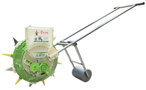 HJDSUDU Hand-Push Roller Seeder,Garden Seeder, Lawn & Garden Spreaders, Walking Type Seeding,Manual Seeder Hand-Push Garden Seeder Roller Seeding and Fertilizer Applicator,5 mouths/32CM