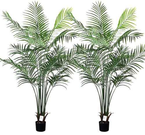 Leflos 180 cm Palmier Artificiel Dypsis Lutescens, Plante d'intérieur Seulement avec 18 Troncs détachables, déco pour Bureau, Magasin, Appartement et fête, 2-pièces