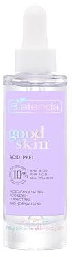 Bielenda Good Skin Acid Peel Korrigierendes und normalisierendes Mikro Peeling Säureserum AHA + PHA Säuren, Niacinamid, 30 g