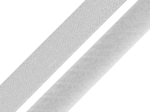5 Meter Klettband zum Annähen Klettverschluss BAND (hellgrau, 20mm Breit - 5 Meter)