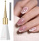 Cat Eye Gel Nail Polish, 1Pc Jelly Nude Glitter Pink Magnetic Nail Polish with Magnet Soak-Off UV LED Holographic Gel Polish Sparkly Cat Eye Gel Polish for Nail Art Manicure Salon DIY at Home