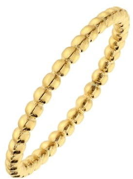 Lucardi - Damen Ring aus Edelstahl, vergoldet, Kugeln, 2mm - Ring - Stahl - Gelbgold legiert - 19/60 mm - Nickelfrei