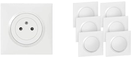 LEGRAND - Prise Electrique Murale 16A avec Terre dooxie Surface + Plaque Carrée - Prise 2P + T & Interrupteur Mural ou Va-et-vient 10AX dooxie + Plaque Carrée - Commande d'Éclairage