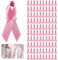 Lot De 100 Broches En Forme Ruban Rose Cancer Du Sein - Octobre Rose De Satin Pré-Découpé Pour Sensibilisation - Épingles