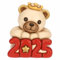 THUN, Teddy Buon Anno 2025 in Ceramica di Alta Qualità, Versione Rosso, Collezione Natale, Statuine da Collezione, Idea Regalo per Natale, 6,5 x 6,8 x 7,8 cm
