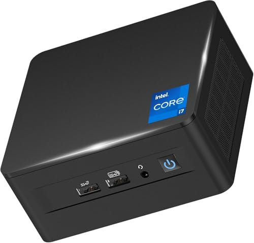 ASUS Nuc 12, NUC12WSHi7 Wall Street Canyon Mini PC Desktop, Win 11 Pro Computer, Core i7-1260P Prozessor, 12 Core, 18MB Cache, Iris Xe Grafik, WiFi6E, Thunderbolt 4 (16GB RAM+512GB PCIe SSD)