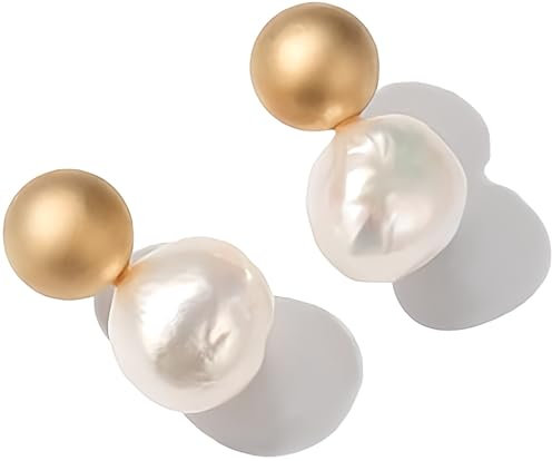HUGETOMATO Barockperlen Ohrstecker mit 925er Silber-Post,Barockperlen Perlenohrringe für Damen Hypoallergen, Hochzeit, Alltag, Geschenk für Geburtstag, Valentinstag, Muttertag