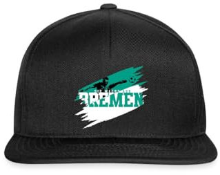 Spreadshirt Die Macht Aus Bremen Grün-Weiß Fußball Fan Snapback Cap, One Size, Schwarz/Schwarz