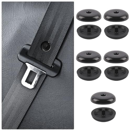 5 Paar Gurtstopper Auto,Sicherheitsgurt Clip,Sicherheitsgurt Stopper,Sicherheitsgurt-Knopf,Universeller Anschnaller Adapter Verhindert das Verrutschen des Gurtschlosses für Meisten Fahrzeuge (Schwarz)