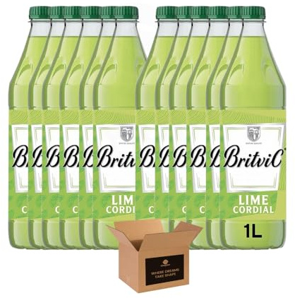 Britvic Fruit Cordial Concentrate – Dilutable Juice Drink, Low Calorie No Added Sugar Squash, Flavoured Water Drink Mix, Vegan Hydration Drink (Lime Cordial1ltr - Pack 12)