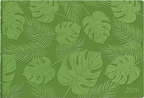 rido/idé 701751502 Taschenkalender Septimus (2 Seite = 1 Woche, 152 x 102 mm, Kunstleder-Einband Trend (Floral), Kalendarium 2020) grün