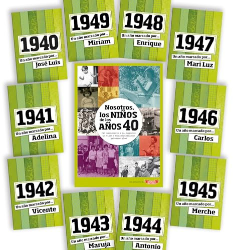 CALLE DEL REGALO Libro de tu año de nacimiento, libro de la década de los 40 con Tarjeta personalizada con el nombre que tú quieras - Libro con anéctodas y curiosidades de los años 1940-1949
