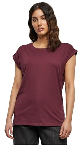 Urban Classics Women's Ladies Extended Shoulder Tee T-Shirt, Cherry, 5XL