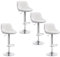 WOLTU 4er Set Barhocker Bistrohocker Tresenhocker Barstuhl Höhenverstellbar, Drehbar, Sitzfläche aus Kunstleder, verchromter Stahl Weiß BH23ws-4