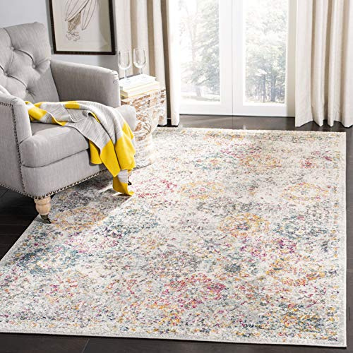 SAFAVIEH Madison Collection Teppich, MAD611A, Bohemian-Stil, Vintage-Stil, Vorleger Vintage 6' 7 x 9' 2 Grau/Gold