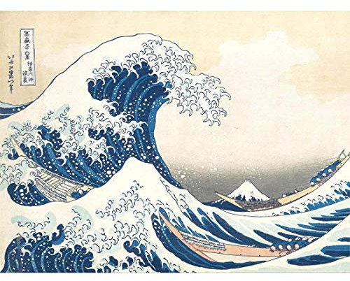 Wee Blue Coo Hokusai Große Welle Kanagawa Ungerahmter Druck 30x40 cm