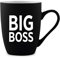 KIXY Tasse 300 ml Keramik gummiert Schwarz Witziges Lustiges Geschenk - Big Boss
