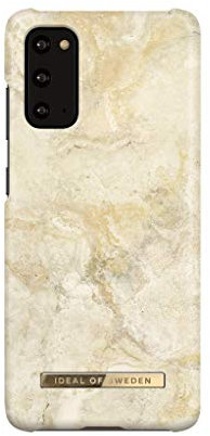 IDEA of Sweden Bedruckte Handyhülle, niedliches buntes Muster, schützende Abdeckung aus Hartplastik mit Mikrofaserfutter für das iPhone. Kompatibel mit Galaxy S20 (Sandstorm Marble)