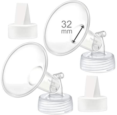 Maymom Compatible mm Flange and Duckbill Valves for Spectra S1 Spectra S2 Breastpump Not Original Spectra S2 Accessories Not Original Spectra Pump Parts (Flange 32mm + Valves)