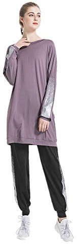 ShuoBeiter Jumper Hoodie Sportswear Muslim Trainingsanzug Set Islamischer Trainingsanzug Muslimah Sweatshirt Outdoor Color Sportanzug (S1, M)