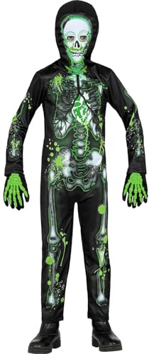 W WIDMANN MILANO Party Fashion - Kinderkostüm Toxic Skelett, Kostüm für Halloween, Faschingskostüme Kinder, Overall