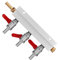 CO2 Gas Distribution Manifold, Gas Splitter Durability 3 Way Gas Splitter with Shutoff Valve for BBQ Grill Heater, Propane Appliances