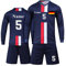 personalisiertes fußball Trikot Kinder mit Namen Nummer Team und Logo torwarttrikot Herren Uns (Langes Blau)