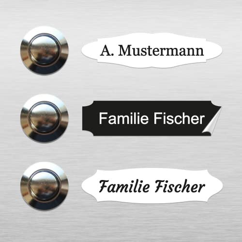 6x Aufkleber für Briefkastenschild Klingelschild Türschild Namensschild Briefkasten selbstklebende Folie | wetterfest, wetterbeständig | Digitaldruck APD-052 (6 x 1.5 cm)