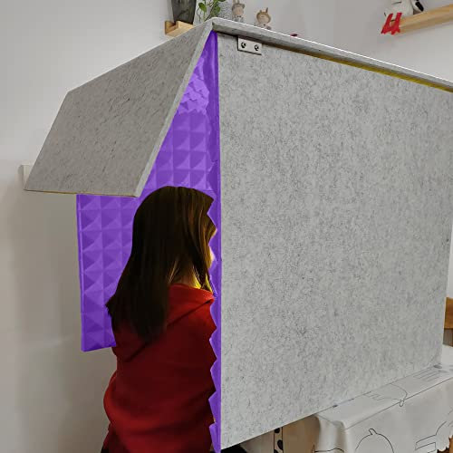 Portable Vocal Booth,isolation Booth,sound Booth,Desktop Soundproof Cover,self Made Sound Recording Vocal Booth Box,Vocal Sound Absorbing Shield,for Studio Desk,recording Booth,microphone (Color : Pu