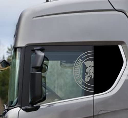 DualColorStampe Aufkleber kompatibel mit Scania Daf Iveco Man LKW Zubehör LKW Aufkleber LKW Fenster WARRIOR COD.0302 (Grau 74)