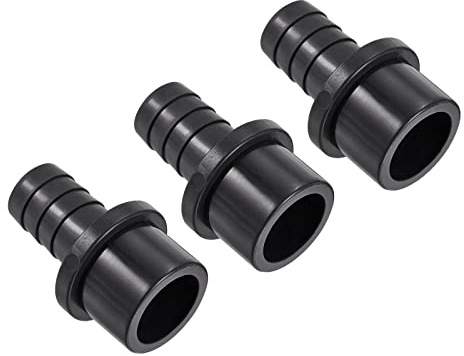 M METERXITY 3 Paquet PVC Tuyau Raccord - Eau Tube Connecteur, 16mm Barbillon Droit Tuyau Joint, Appliquer à Extérieur/Jardin/Piscine (OD 25mm, Noir)