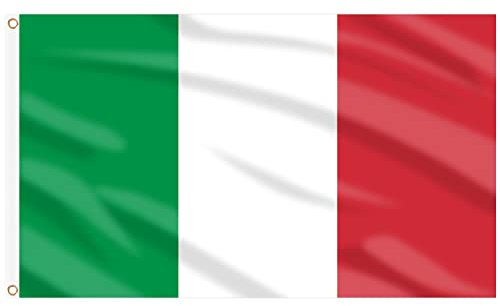 AhfuLife Italien Flagge 150 x 90cm, 1 Stück Italien Fahne Leuchtenden Farben mit Messing-Ösen, Italien Flag für Eurovision 2025 Damen Fußball EM WM Euro Olympische Nationaltag Garten Party Bar Deko