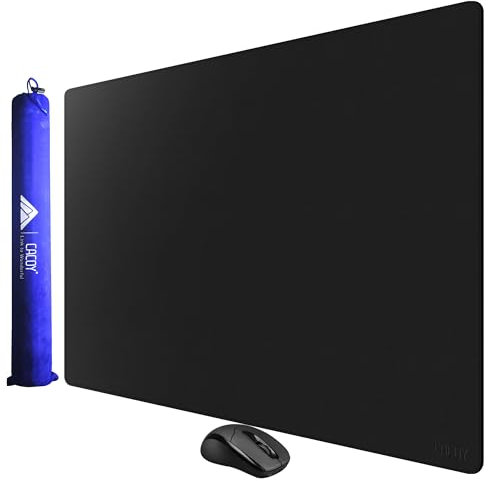 Cacoy 1000x600 mm PU Leder Schreibtischunterlage, Große Gaming Mauspad XXL, Wasserdichte Computer Schreibtischmatte für Büro und Zuhause, Office Unterlage Schreibtisch (Schwarz)