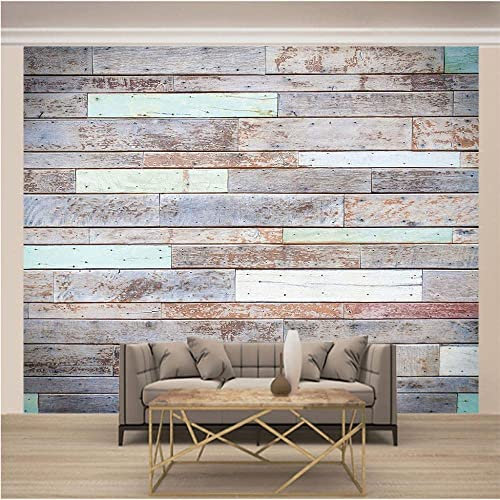 3D Bunte Holzbretter Großes Aufkleber-Wandbild, Abnehmbares Wandbild | Selbstklebende Tapete 3D Wandbild Für Kinderzimmer Esszimmer Schlafzimmer Wohnzimmer Wanddekoratio 140 (Breite) x 70 (Höhe) cm