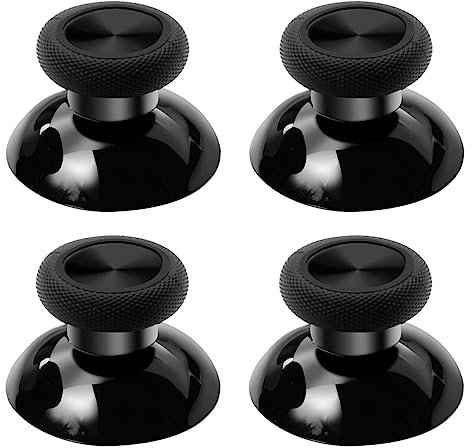 4x Black Analog Thumb Stick Replacements, Compatible with Xbox One & Series S|X