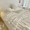 Fouriding Faux Kaninchen Pelz Decke, Winter weich warm Blase Kunstpelz Decke für Bett Sofa Casual Decke Bettdecke Decke (Beige, 100×160CM)