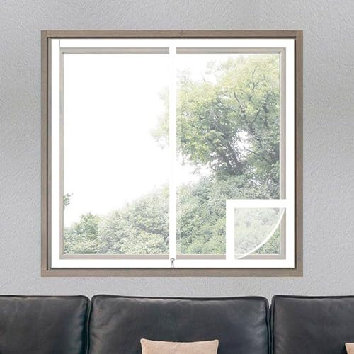 Transparent Isolier-Schutz-Vorhang,Wärmeschutzvorhang Für Fenster,Fenster-Isolierfolie,Kälteschutz und Wärmeschutz im Winter,mit Reißverschluss,Selbstklebend,Breite x Höhe (50x100cm)