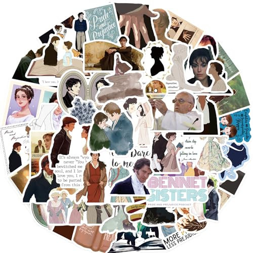 Pride and Prejudice Aufkleber für Laptop (50PCS),Geschenk für Kinder Jugendliche Erwachsene Jungen,Pride and Prejudice Stickers Wasserdicht Vinyl Aufkleber für Scrapbook,Skateboard,Auto,Gepäck