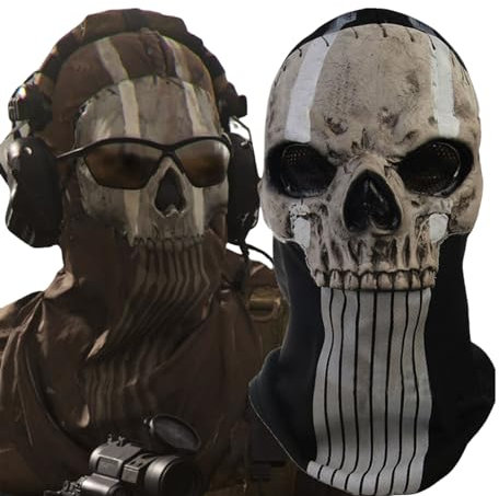 Yearsahrk Ghost Maske Totenkopf Maske Sturmmaske Sturmhaube Ski Gesichtsmaske Karneval Halloween Kostüm Cosplay Requisite (Ghost Maske-05)