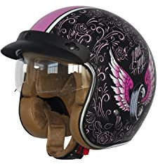 Jethelm mit Visier Motorradhelm für Moped, Scooter Vespa Motorrolle Zertifikat ECE - V02 S