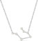 Amberta Women 925 Sterling Silver Constellation Necklace with Cubic Zirconia Birthstone – Silver Zodiac Necklace CZ: Simulated Moonstone Necklace Gemini