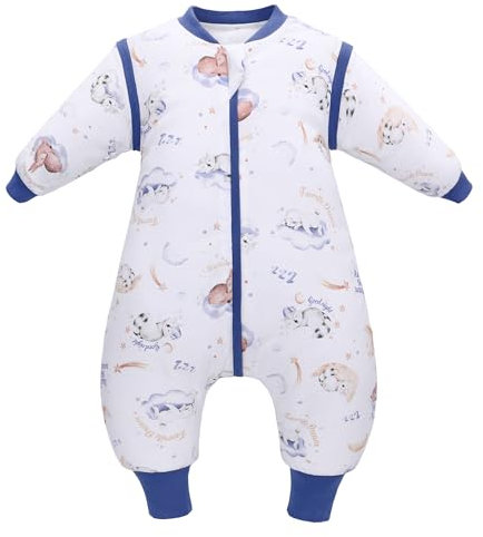 LAT Gigoteuse a Pieds pour Bébé 2.5 TOG, Gigoteuse d’Hiver pour bébé avec Jambes e Manches Détachables, 100% Coton Sac de Couchage pour Bébé