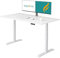 Ergofino höhenverstellbarer Schreibtisch 160x80 cm, elektrisch Schreibtisch mit GS-Zertifiziert, 2 Motoren, 3-Fach Teleskop, 3 Memoryfunktion, Gestell Weiß inkl. Weiß Tischplatte