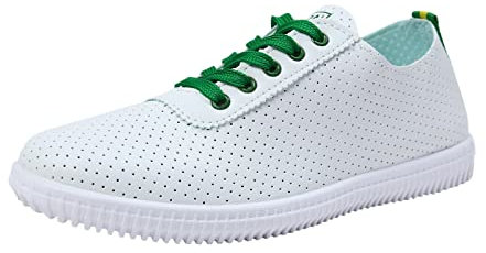 Schuhe Damen Ballerina Ballerinas Damen Blau Frauen-beiläufige Schuh-Art- und Weiseneues Muster-bequeme Schnür-Farbanpassungs-Sport-Schuh-flache Blaue Schuhe Damen Elegant Ballerinas Damen (Green, 37)